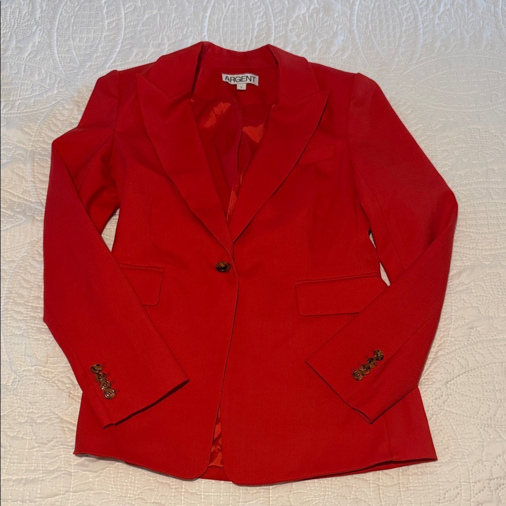 Argent Women's Red Single-Button Blazer